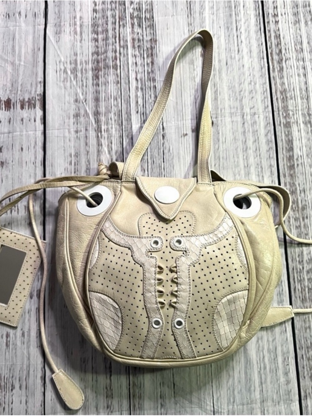 Vintage Balenciaga mini snake print leather handbag
